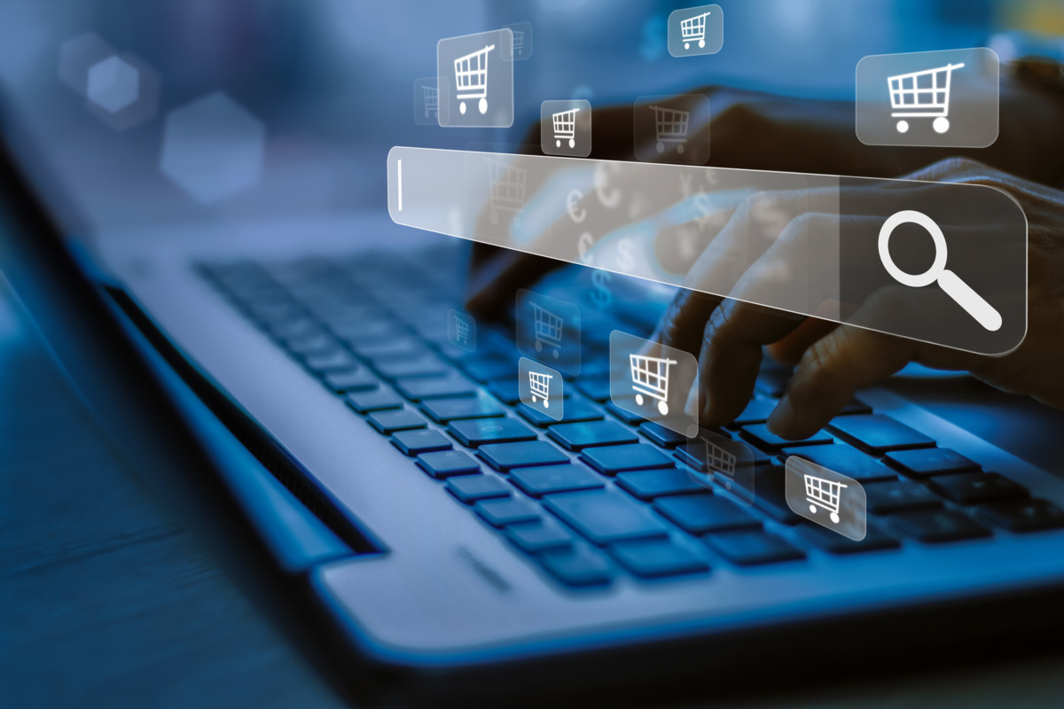 Businesswoman using laptop and icon network connection data with